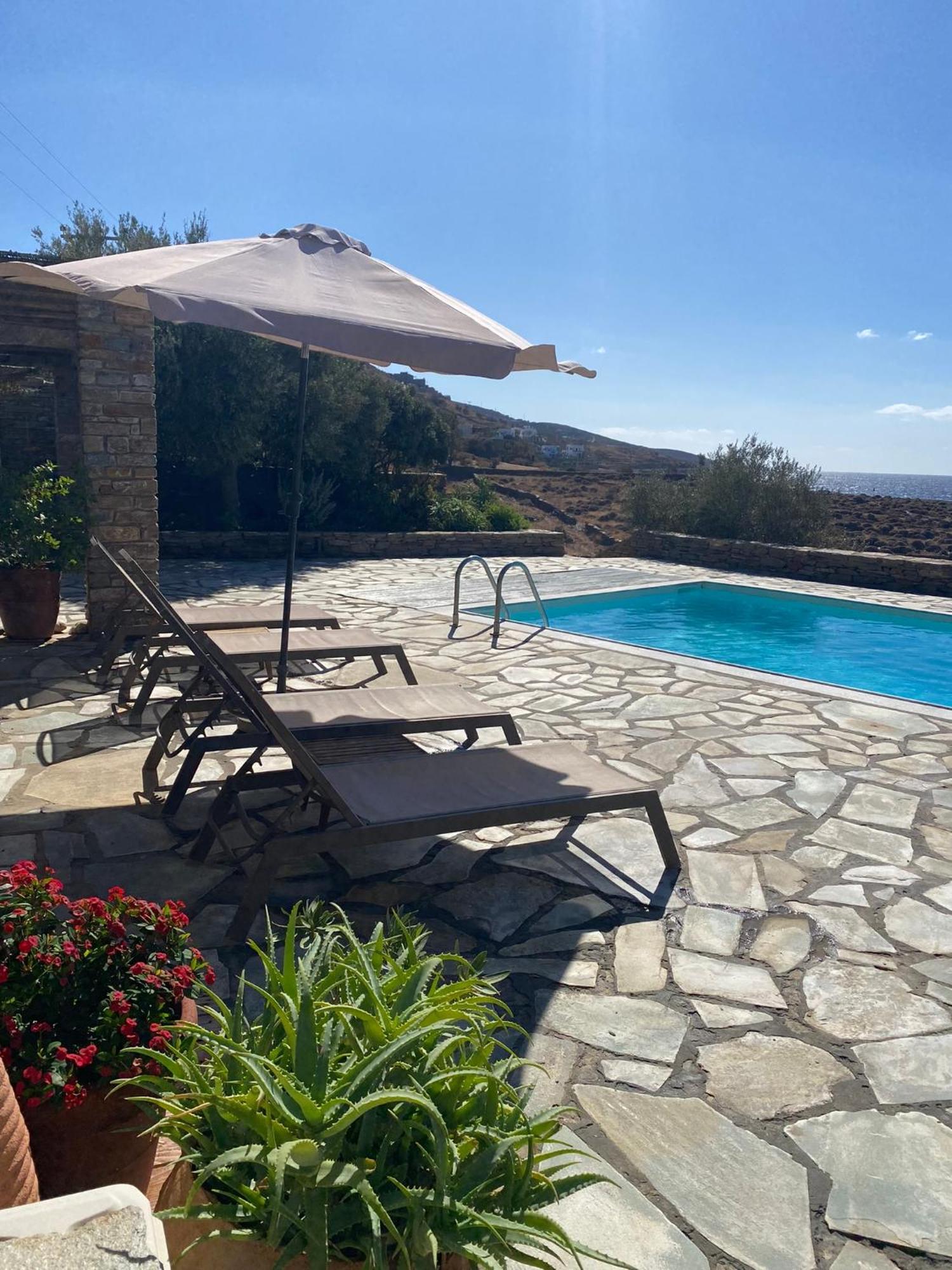 Sunset With Swimming Pool At Tzia Ligia (Kea)